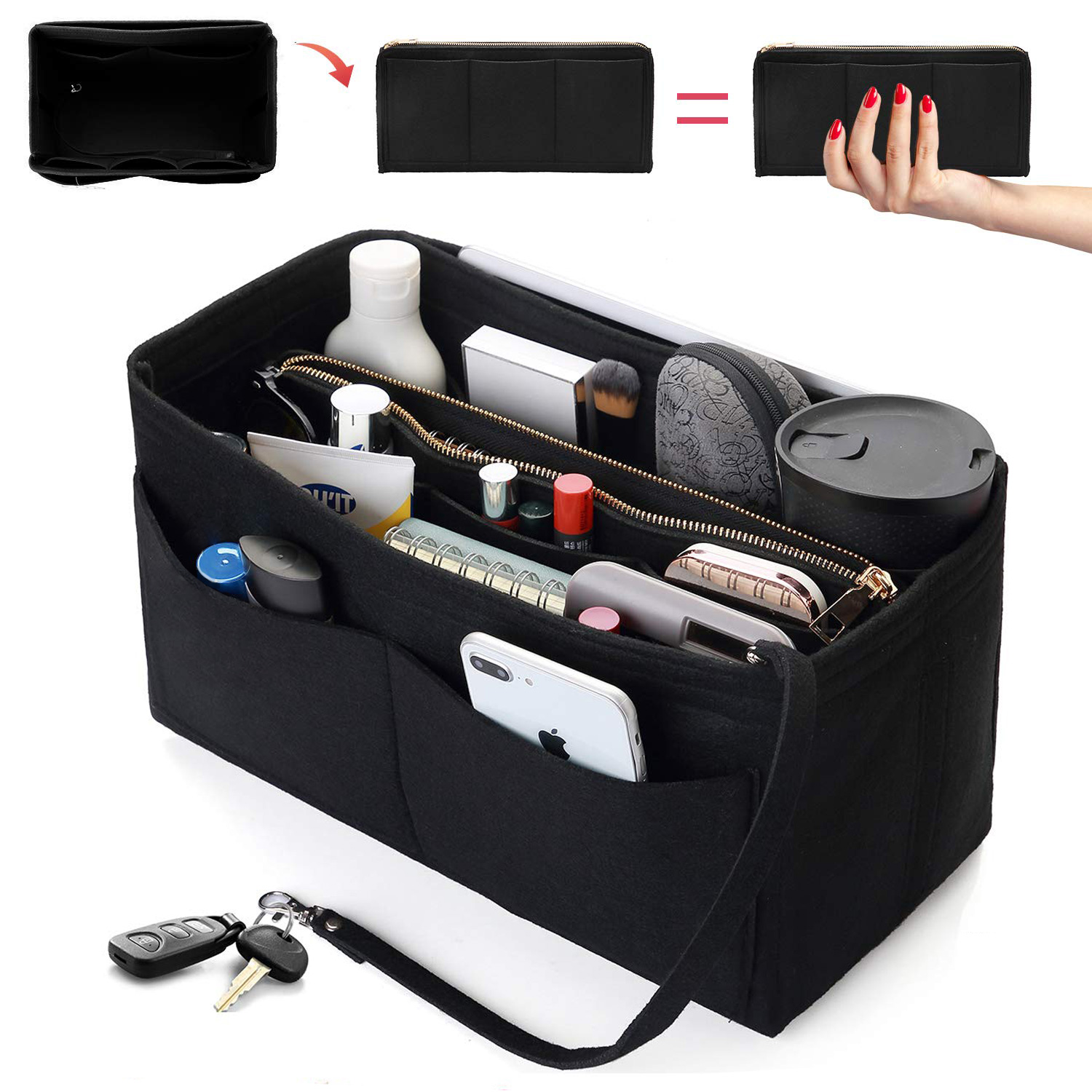 Backpack Insert Organizer - Felt Purse Organizer Insert - Travel