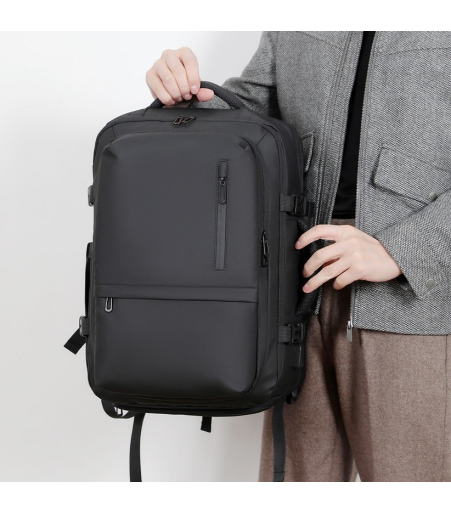 Black expandable travel backpa - Travel Backpack Anti Theft 评论和价格