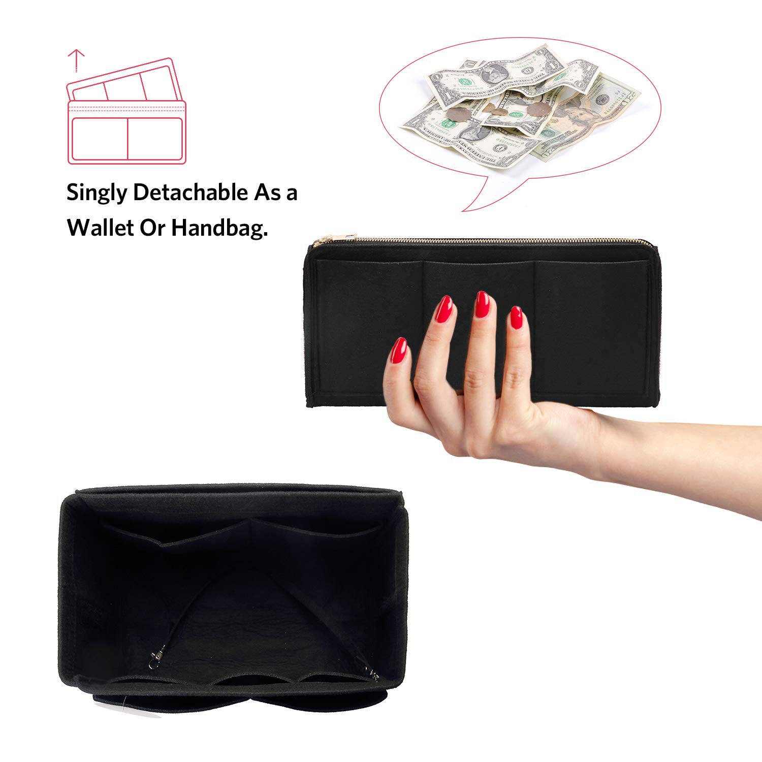 Felt Purse Organizer Insert -  - Backpack Insert Organizer 评论和价格